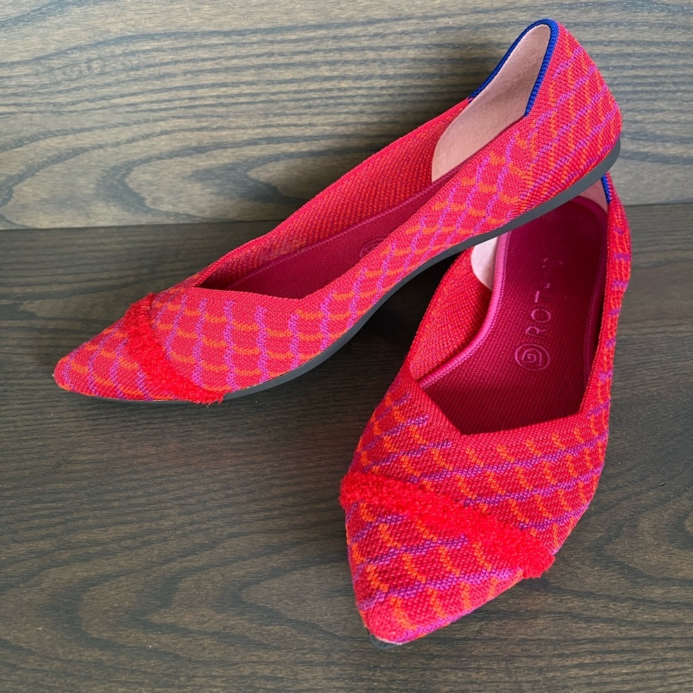 Rothy's The Point Flat in Pomegranate Grid Size 9.5